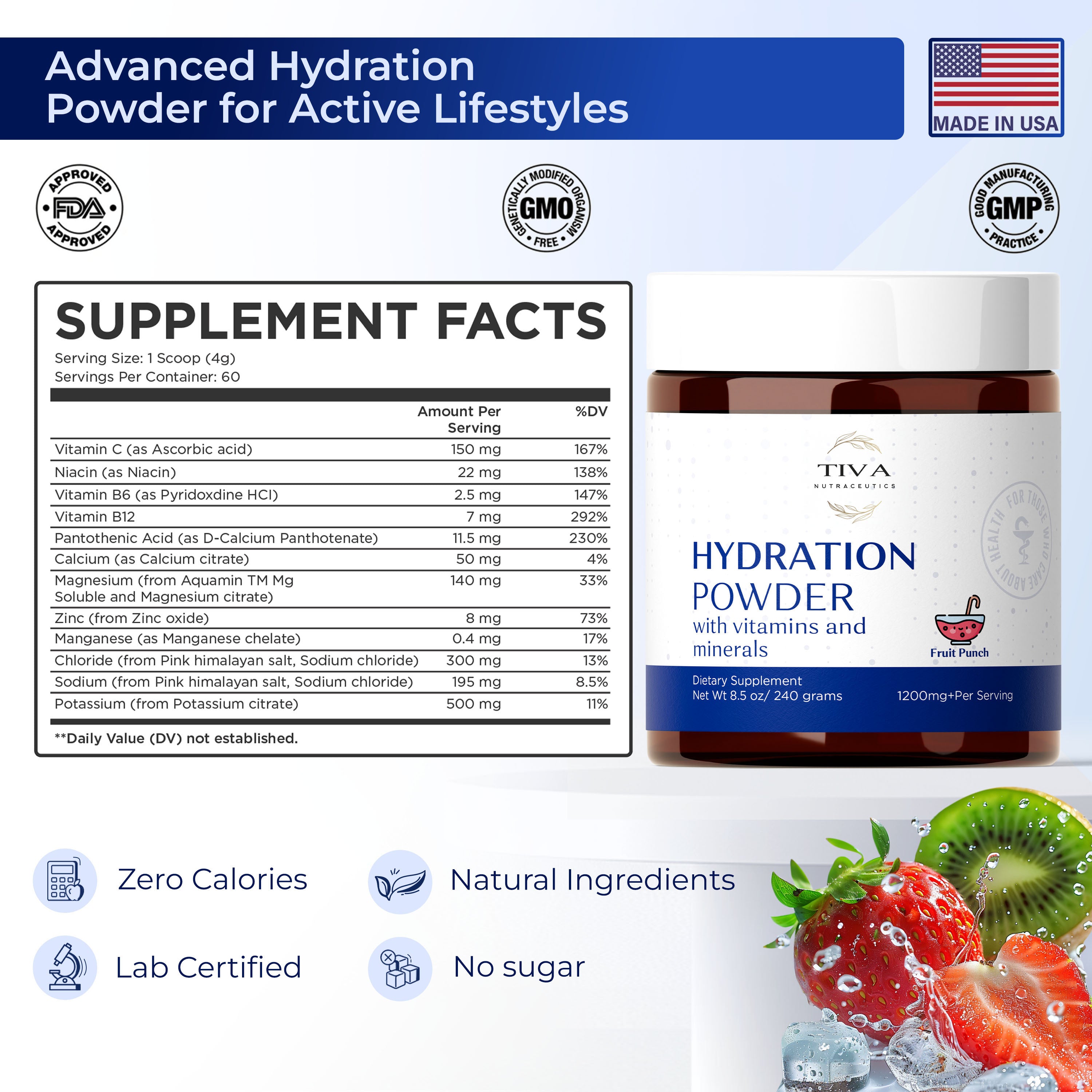 Editing Hydration Powder Fruit Punch 240g sports hydration formula
