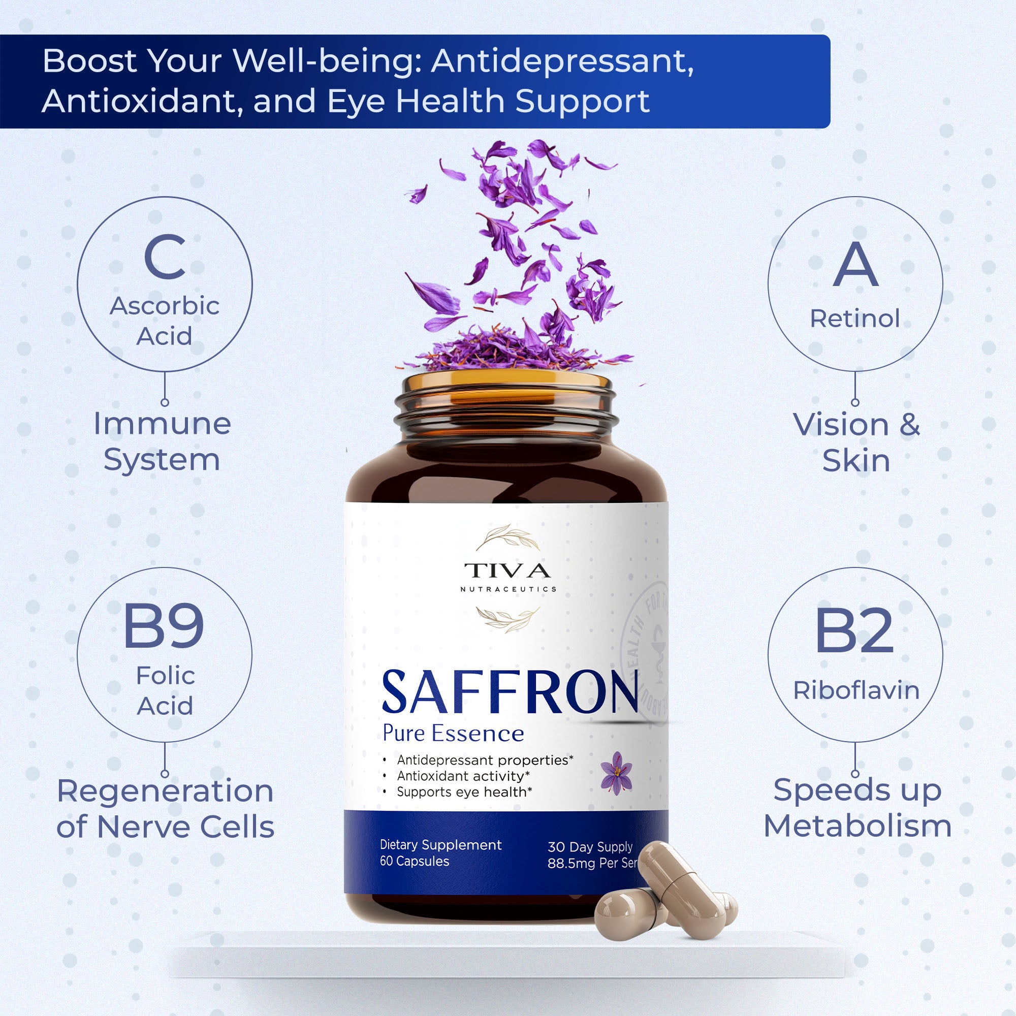 Saffron Capsules with a measuring spoon