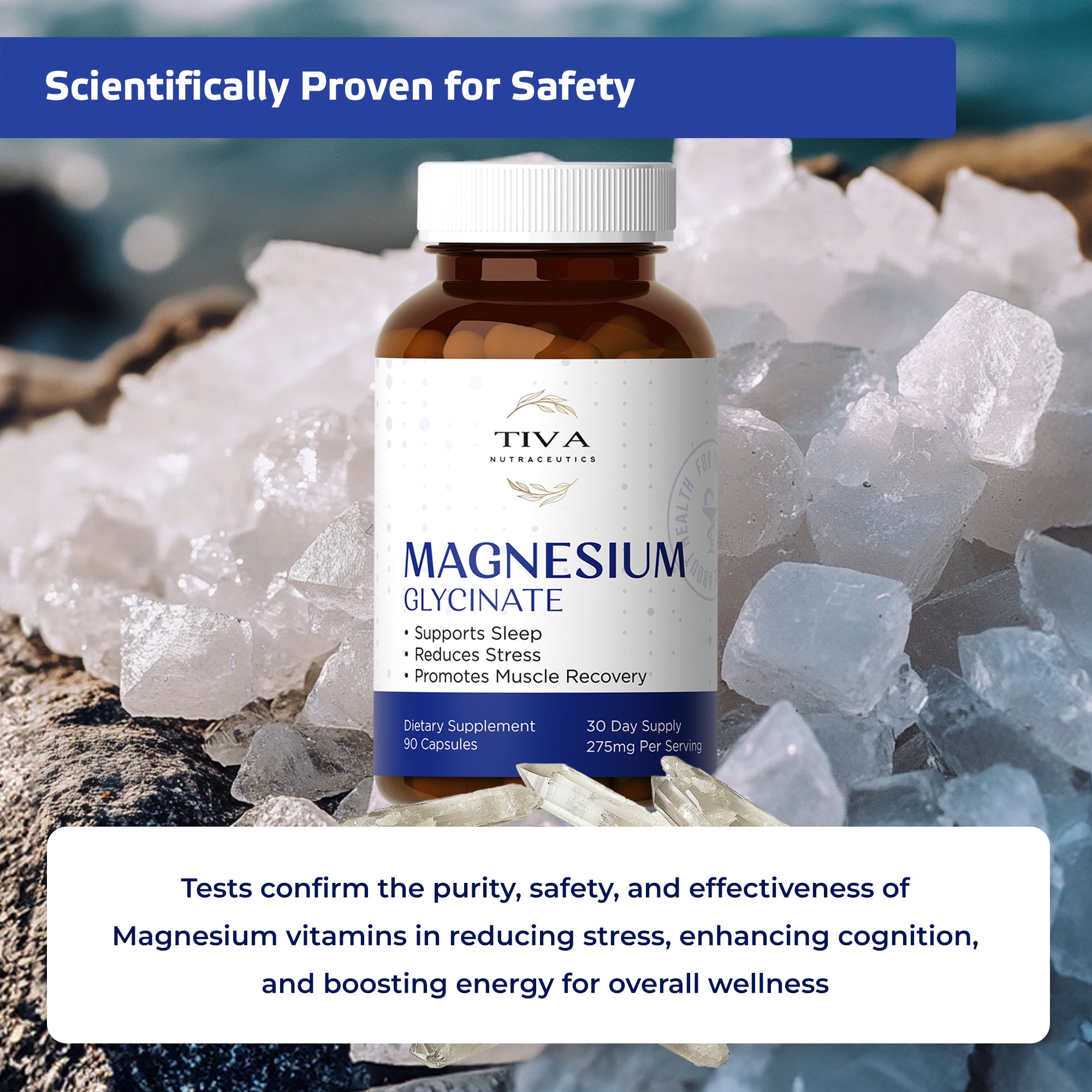 Magnesium Glycinate capsules with natural ingredients